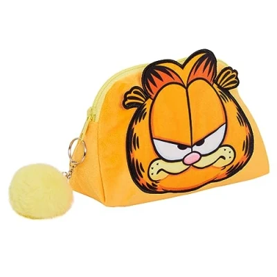 Abbildung von Garfield Make up Tasche für Damen, Teenager, Mädchen, Katze, Kosmetik, Reisen, Kulturbeutel, Federmäppchen, Orange, Einheitsgröße,