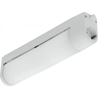 Abbildung von Eglo 94987 Badezimmer Spiegelleuchte Bari 1 in weiß Glas gerillt 2X40W L:35cm mit Schalter und Steckdose