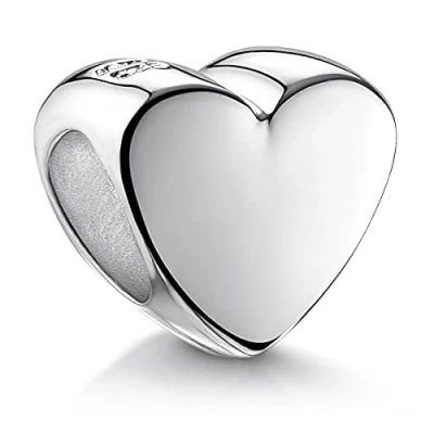 Abbildung von MATERIA 925 Silber Beads Herz Liebe Element in Hochglanz für Armband/Kette #302