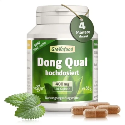 Abbildung von Dong Quai, 400 mg, hochdosierter Extrakt (10:1), 120 Kapseln in China seit Jahrtausenden geschätzt. ohne künstliche Zusätze, Gentechnik. Vegan.
