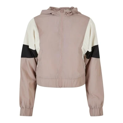 Abbildung von Urban Classics Short 3TONE Crinkle Übergangsjacke, Damen, Größe: XL, Duskrose whitesand black