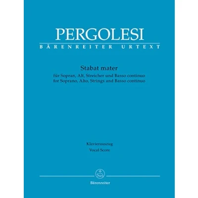 Abbildung von Stabat mater für Sopran, Alt, Streicher und Basso continuo. Klavierauszug, Urtextausgabe