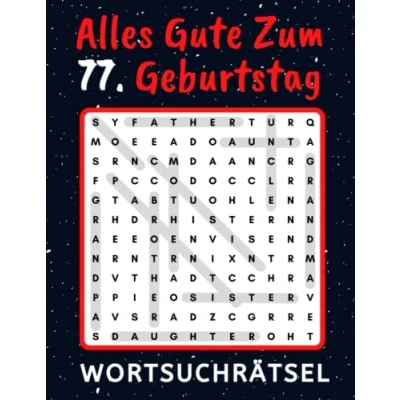 Abbildung von 77 geburtstag Alles Gute zum 77. Wortsuchrätsel: 60 Rätsel mit Lösungen Kleines Rätselbuch Verschenken Geburtstagsgeschenk für Frau Mann Geschenke