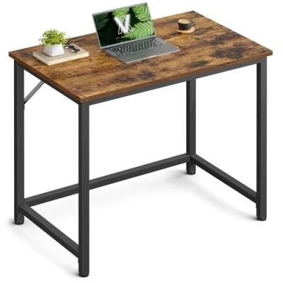 Abbildung von VASAGLE Tisch, Computertisch, Bürotisch, 80 x 50 76 cm, für Arbeitszimmer, Schlafzimmer, Wohnzimmer, vintagebraun tintenschwarz LWD038B01V1