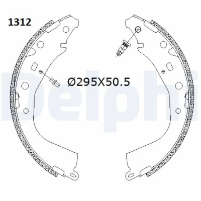 Abbildung von DELPHI LS2187 Bremsbacken 295 51