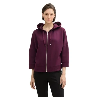 Abbildung von TOM Tailor Sweatjacke, Damen, Größe: XXL, Blackberry