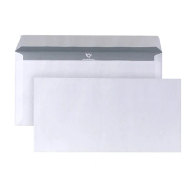 Abbildung von POSTHORN Briefumschlag DIN lang (1000 Stück), haftklebender ohne Fenster, weiße Briefumschläge mit grauem Innendruck für Sichtschutz, 110 x 220 mm, 80g/m²