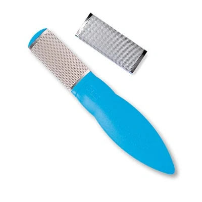 Abbildung von CREDO Hornhaut Flachraspel POP ART, Reibfläche rostfrei, blau
