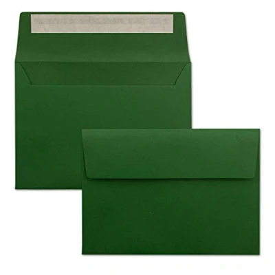 Abbildung von 75x Briefumschläge Dunkel Grün DIN C6 Format 11,4 x 16,2 cm Haftklebung Kuverts ohne Fenster Weihnachten, Grußkarten &amp; Einladungen Für A6 A4 Papier