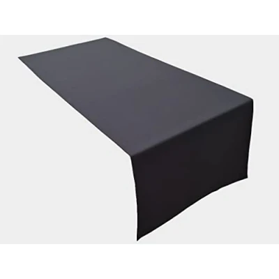 Abbildung von Lemos Home Hochwertiger Tischläufer Tischwäsche aus 100% Baumwolle Kollektion Konzept, Farbe &amp; Größe wählbar (Tischläufer 45x150cm, Anthrazit)