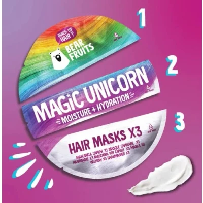 Abbildung von Bear Fruits Magische Feuchtigkeits Haarmaske, Nachfüllpack, 3 x 20ml