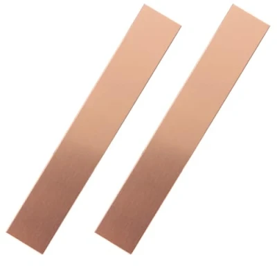 Abbildung von Reine Kupfer Anode 2 Stück, 152mm x 25mm 1mm (19 GA) 99,95% Kupferplatte hochreiner Kupferelektrodenstreifen, reines Kupferblech für Kupferbeschichtung und Kupfergalvanik