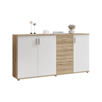 Abbildung von DEINE TANTE EMMA 43 817 EX Kommode BC1040 Sideboard Evoke Eiche Nb. / Weiß ca, 160/84/35 cm