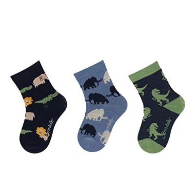 Abbildung von Sterntaler Baby Jungen Söckchen 3er Pack Mammut Strumpfwaren, Marine, 18