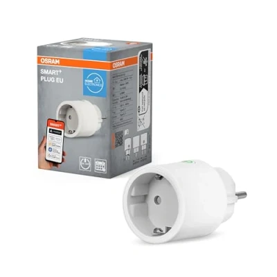 Abbildung von OSRAM SMART+ Smarte Steckdose mit Matter over WiFi, entwickelt für Alexa einfaches Setup per Klick, bindet konventionelle Geräte bis zu 2.300W ins Smart Home ein, 1er Pack