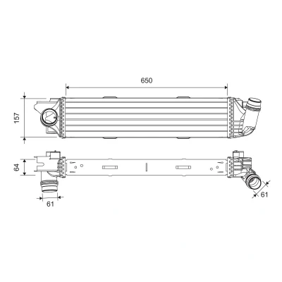 Abbildung von VALEO 818299 Ladeluftkühler Aluminium ohne Sensor