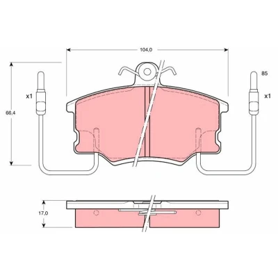 Abbildung von TRW GDB464 Bremsbelagsatz inkl. Verschleißwarnkontakt mit Bremssattelschrauben Zubehör LANCIA: Thema Saloon, DELTA 1, FIAT: Croma I Hatchback
