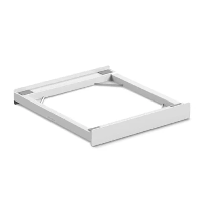 Abbildung von Meliconi Torre Basic L60, Universelles Zwischenbaurahmen für Trockner und Waschmaschine, Vormontiert, Sicherheitsgurt mit Metallschnalle Inklusive, Tragfähigkeit: 250 kg, Weiß