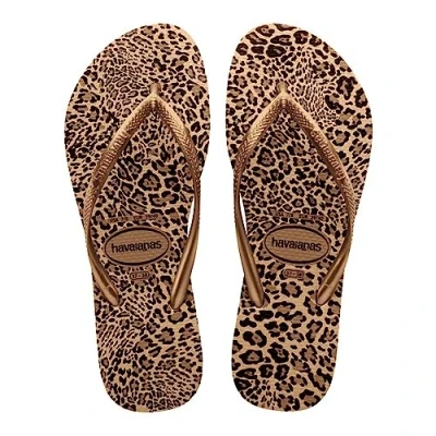 Abbildung von Havaianas SLIM Animals Minime Badezehentrenner für Kinder, Größe: 27 28, Sand grey/golden Kunststoff