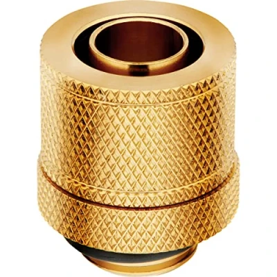 Abbildung von Corsair Hydro X Series XF Compression 10/13 mm (3/8 Zoll oder 1/2 Zoll) ID/OD Fittings, Viererpack (G1/4 BSPP Anschlussgewinde, Kompatibel Mit Zusätzlichen Adaptern) Gold