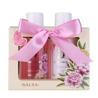 Abbildung von Accentra Duschset Frauen Geschenkset SWEET PEONY in schöner Geschenkbox 2 teiliges Pflegeset mit Duschgel und Bodylotion Wellness Geschenk Set zum Valentinstag, Muttertag &amp; Weihnachten