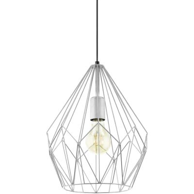 Abbildung von Eglo 49935 Hängeleuchte Vintage CARLTON Stahl silber E27 1X40W H:110cm Ø31cm dimmbar