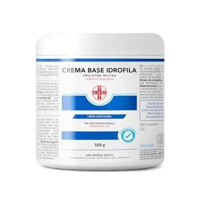 Abbildung von AIESI® Hydrophile basiscreme reine magere neutrale emulsion (Glas 500 gramm), Ideal für pharmazeutische, kosmetische und dermatologische Zwecke, Made in Italy