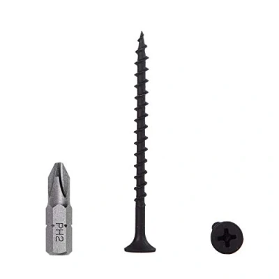 Abbildung von (100 Stück) Schwarz Phosphate Kohlenstoffstahl 3,5 x 55 mm Trockenbauschrauben Holzschrauben Kreuzschlitz Stiftkopf Spanplattenverschlüsse Stück mm)