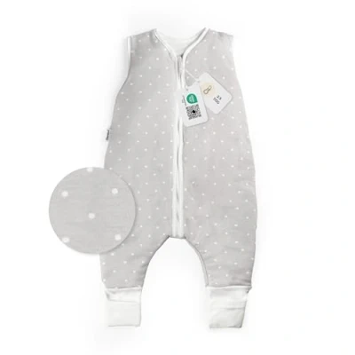 Abbildung von Ehrenkind® Babyschlafsack Schlafsack mit Füßen 2.5 TOG Bio Baumwolle Ganzjahres Baby Gr. 100 Farbe Grau weißen Punkten Oeko Tex winter und Sommer Kinder