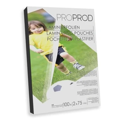 Abbildung von ProProd Premium Laminierfolien, 100 Stück, A4, 2 x 75 Mikrometer, hochglanz