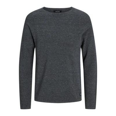 Abbildung von Jack &amp; Jones Jjehill CREW NECK NOOS Strickpullover, Herren, Größe: Large, Dark grey melange