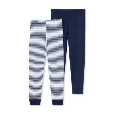 Abbildung von Schiesser 2PACK Leggings Hosen für Kinder, Größe: 128, Dunkelblau weiss