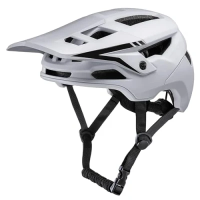 Abbildung von Fahrradhelm, Mountainbike Helm Helme für Herren Damen Erwachsene Jugend (Weiß, M(54 57CM))
