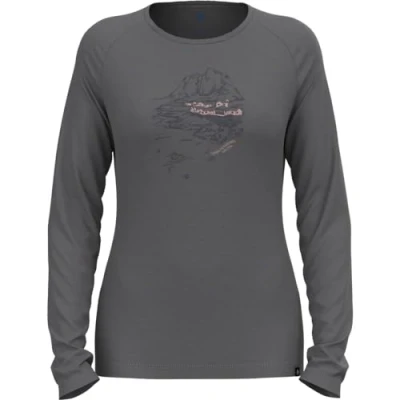 Abbildung von ODLO CREW NECK Ascent Langarmshirt, Damen, Größe: Small, Grey melange
