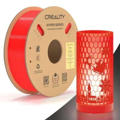 Abbildung von Creality Hyper PETG Filament, Rot Filament 1.75mm 1KG, 3D Drucker Maßgenauigkeit +/ 0.03mm, Druck Materialien für die Meisten Drucker, 2.2lbs/Spool