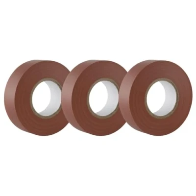 Abbildung von GTSE Isolierband Braun 19 mm x 20 m strapazierfähiges, selbstklebendes zum Schutz, Bündeln und Reparieren von Kabeln 3 Rollen