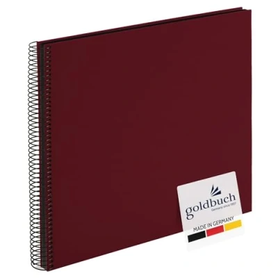 Abbildung von goldbuch 25994 Spiralalbum Bella Vista, Foto Album 35 x 30 cm, Fotoalbum mit 40 schwarze Seiten, Erinnerungsalbum aus Leinen, Fotobuch für Bilder und Fotos zum Einkleben, Bordeaux