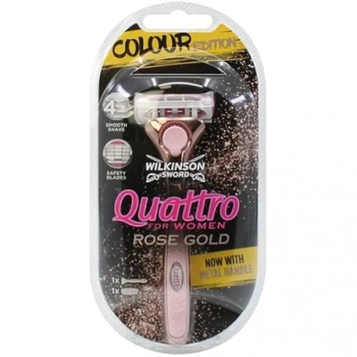 Abbildung von Wilkinson Quattro Rasierer für Damen, Roségold