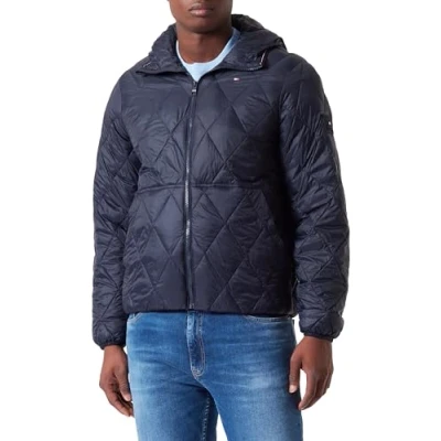 Abbildung von Tommy Hilfiger Hooded Quilted Jacket Übergangsjacke, Herren, Größe: Large, Desert sky
