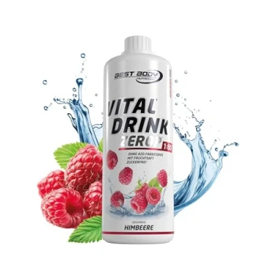 Abbildung von Best Body Nutrition Vital Drink ZEROP® Himbeere, Original Getränkekonzentrat Sirup zuckerfrei, 1:80 ergibt 80 Liter Fertiggetränk, 1000 ml