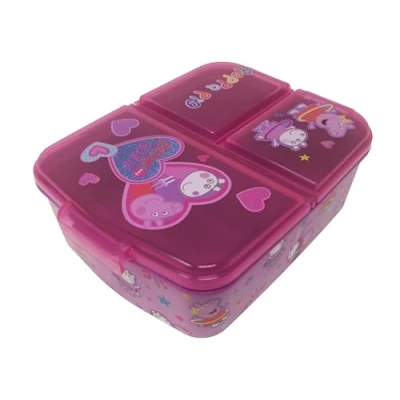 Abbildung von Theonoi Kinder Brotdose Lunchbox Sandwichbox mit Fächern Brotbox Unterteilung Kindergarten BPA (Peppa Wutz)…