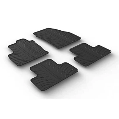 Abbildung von Gledring 0521 Fußmattensatz Gummi vorne und hinten 4 schwarz 750mm 550mm