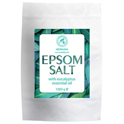 Abbildung von Epsom Badesalz mit Natürlichen Ätherischen Eukalyptusöl 1kg Magnesiumsulfat Mineralsalz Bittersalz Badezusatz für Körperpflege Entspannung Aromatherapie