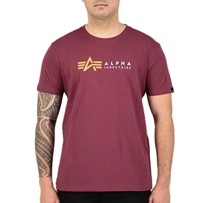 Abbildung von Alpha Industries Label Tshirt print, Herren, Größe: XXL, Burgundy