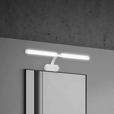 Abbildung von BRILONER LED Spiegelleuchte Bad, Spiegellampe 2 in 1 Montage, Schranklampe, Wandlampe, IP44, neutralweiße Lichtfarbe, 9W, Chrom Matt, 60 cm