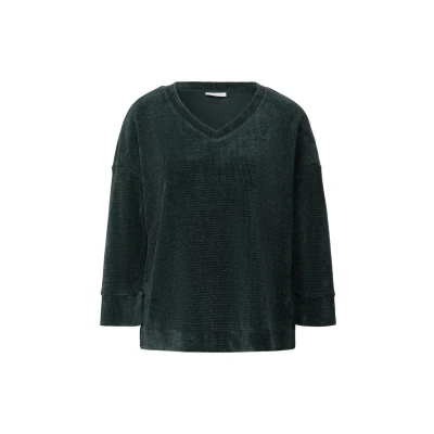 Abbildung von Street One Kuscheliges Vneck Strickpullover, Damen, Größe: 34, Grün