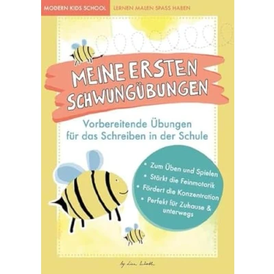 Abbildung von Lustige Schwungübungen Übungsheft zur Stärkung der Feinmotorik und Konzentration: Vorbereitende Übungen für das Schreiben lernen Kinder in ... Vorschule Kindergarten