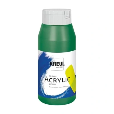 Abbildung von KREUL 17014 Solo Goya Triton Acrylfarbe laubgrün, 750 ml Flasche, schnell und matt trocknend, Farbe auf Wasserbasis, in Studioqualität, vielseitig einsetzbar, gut deckend ergiebig