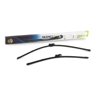 Abbildung von Scheibenwischer Valeo Silencio X.trm, Flat Blade Set 574377 vorne Rahmenlos Top Lock VOLVO: V60 I, XC60 V50, BMW: X5, LEXUS: RX IV