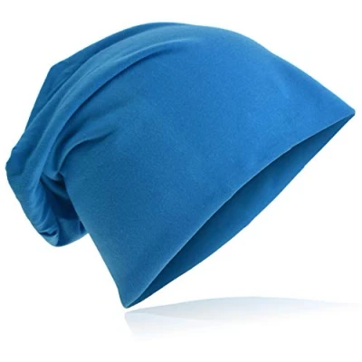 Abbildung von Jersey Slouch Beanie Long Mütze Unisex Unifarbe Herren Damen Trend Lichtblau